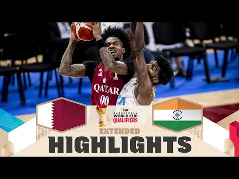Qatar 🇶🇦 v India 🇮🇳 | Extended Highlights | FIBA Basketball World Cup 2027 Asian Qualifiers