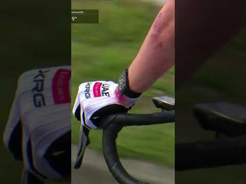 OUCH 😬 Tadej Pogačar’s watch appeared to be digging in on the cobbles at Paris–Roubaix! ⌚️