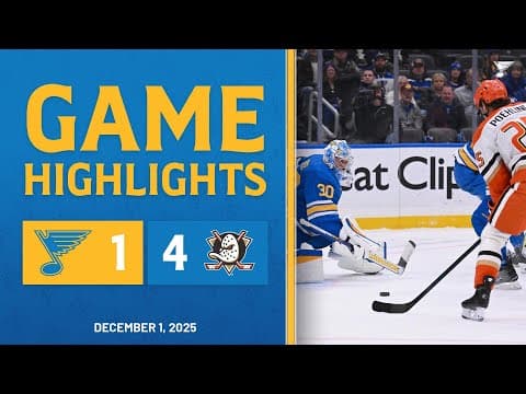 Game Highlights: Ducks 4, Blues 1