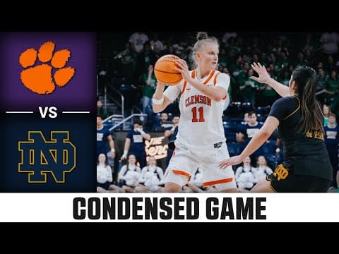 Clemson vs. Notre Dame Condensed Game | 2025-26 ACC Women's Basketball