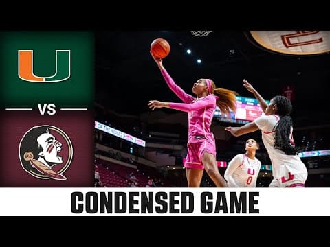 Miami vs. Florida State Condensed Game | 2025-26 ACC Women's Basketball