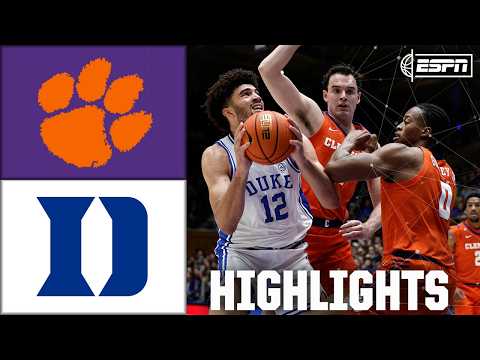 BATTLE IN THE ACC 📈 Clemson Tigers vs. Duke Blue Devils | Full Game Highlights | ESPN CBB