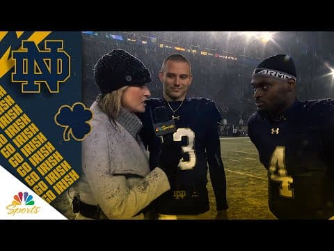 C.J. Carr and Jeremiyah Love reflect on Notre Dame's win against Navy | NBC Sports