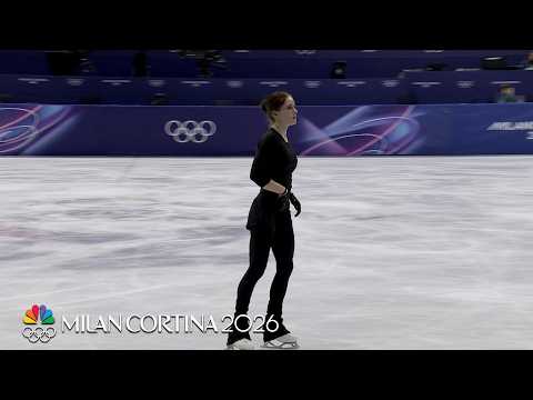 Isabeau Levito practices on-ice before first Olympic free skate | Winter Olympics 2026 | NBC Sports