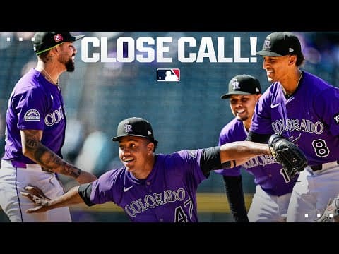 WATCH OUT! 😬 Rockies reliever Juan Mejia goes AIRBORNE for WILD game-ending grab