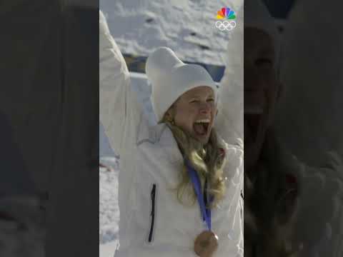 Pure joy as Jessie Diggins wins the bronze medal in cross-country skiing