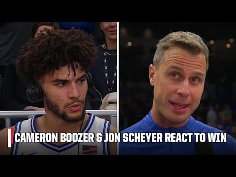 Cameron Boozer & Jon Scheyer react to Duke's win vs. Texas in season opener | ESPN CBB
