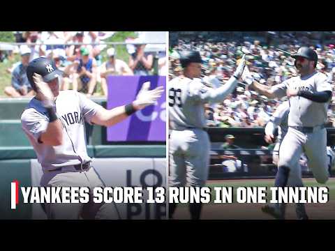 Yankees score 13 RUNS IN ONE INNING vs. Athletics 🤯 | ESPN MLB