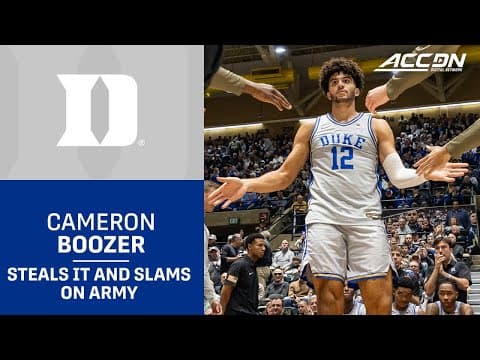 Duke's Cameron Boozer Is All That He Can Be On Breakaway Dunk