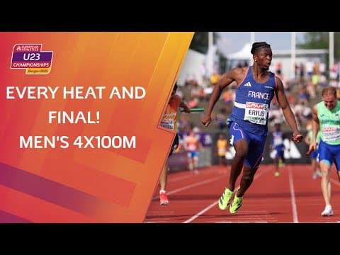 Every Heat and Final of the Men’s 4x100m Relays | U23 Bergen 2025