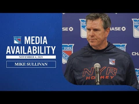 NYR vs CAR: Mike Sullivan Pregame Media Availability | Nov. 4, 2025