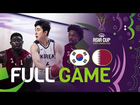 Group Phase | Korea v Qatar | Full Basketball Game | FIBA Asia Cup 2025