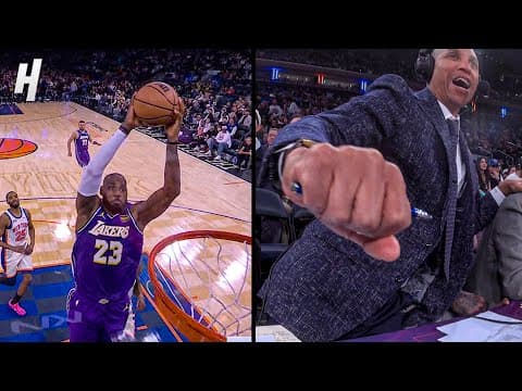 LeBron James Has Reggie Miller JUMPING Out of His Seat After This Alley-Oop 🔥