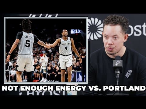 Mitch Johnson on Spurs Lacking Energy vs. Portland
