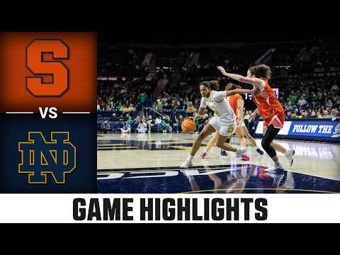 Syracuse vs. Notre Dame Game Highlights | 2025-26 ACC Women's Basketball