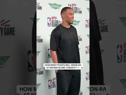 Amon-Ra St. Brown arrives at the Ruffels Celeb Game Green Carpet presented by @wingstop