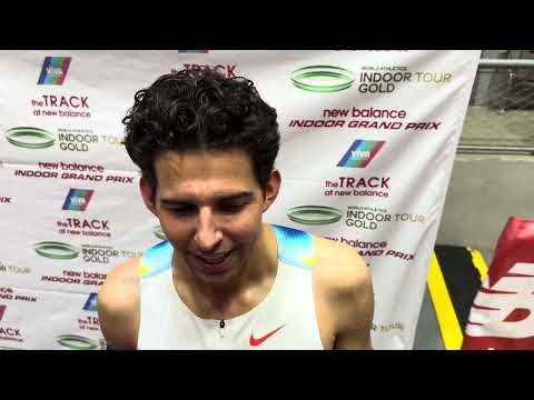 Grant Fisher after taking 2nd in 2000m at 2026 NB Indoor GP