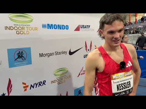 Hobbs Kessler Reacts To 3rd-Place Finish In Wanamaker Mile at Millrose Games