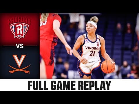 Radford vs. Virginia Full Game Replay |  2025-26 ACC Women’s Basketball