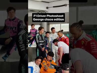 George really asked Lewis about Kim Kardashian at the photoshoot 😭 (via @MercedesAMGF1/X)