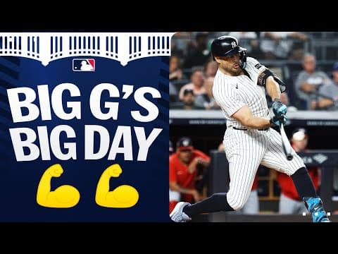 Giancarlo Stanton CLOBBERS a 451-ft. homer and drives in ALL FIVE Yankees runs‼️