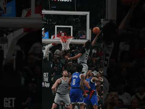 SOMEONE CHECK THE RIM 😤💥#spurs #nba #Stephoncastle