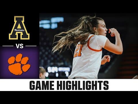 Appalachian State vs. Clemson Game Highlights | 2025-26 ACC Women's Basketball
