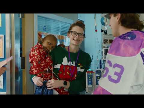 Colton Parayko and Jake Neighbours visit cancer patients ahead of Hockey Fights Cancer Night