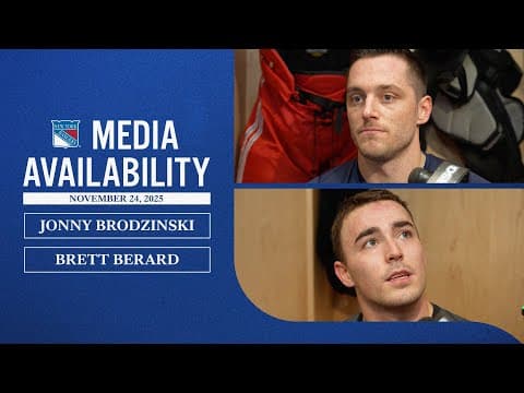 NYR vs STL: Jonny Brodzinski & Brett Berard Pregame Media Availability | Nov. 24, 2025