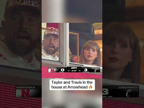 Taylor and Travis watching Nebraska vs. Cincinnati 🏈