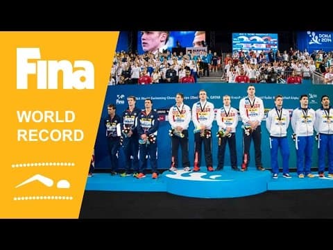 Russia’s Record-Breaking 4x50m Freestyle | 2014 FINA Doha Highlights