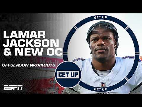 BAD SIGN if Lamar Jackson isn't at offseason workouts with the Ravens' new OC? 😧 | Get Up
