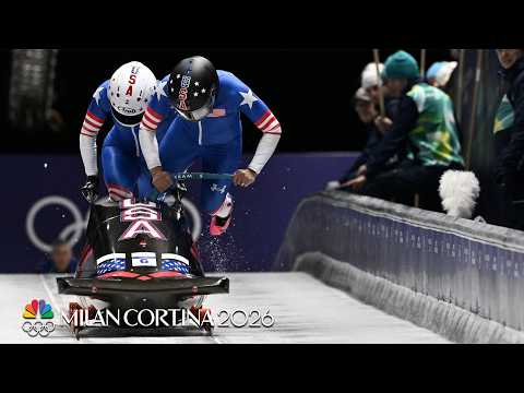 Love 5th, Meyers Taylor 12th after two-woman bob Run 2 mistake | Winter Olympics 2026 | NBC Sports