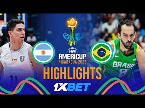 Argentina 🇦🇷 vs Brazil 🇧🇷 | 1XBET Highlights | FIBA AmeriCup 2025