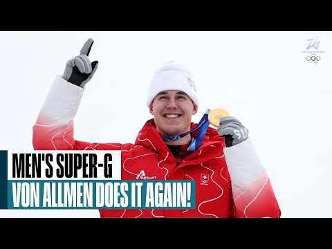 Gold, silver and bronze medal runs from the men's super-G