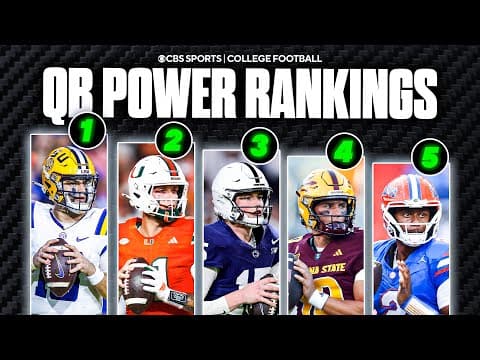 College Football QB Power Rankings: Week 1 Standouts - Nussmeier, Beck, Lagway, & MORE! 🏈