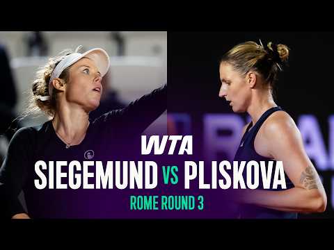Laura Siegemund vs. Karolina Pliskova | 2026 Rome Round 3 | WTA Match Highlights