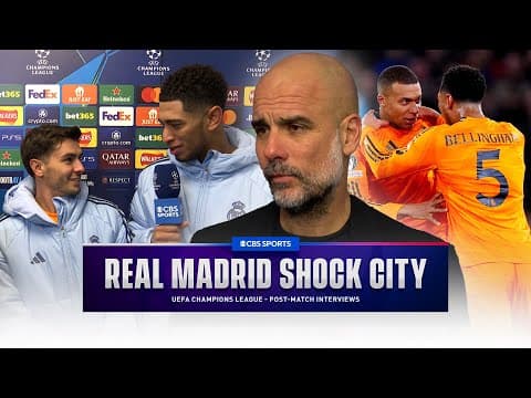 "Stay Calm" Ancelotti & Pep react to STUNNING result for Man City & Real Madrid | CBS Sports Golazo