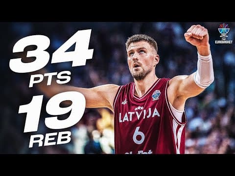 Kristaps Porziņģis 34-PT DOUBLE-DOUBLE | FIBA EuroBasket | September 6, 2025