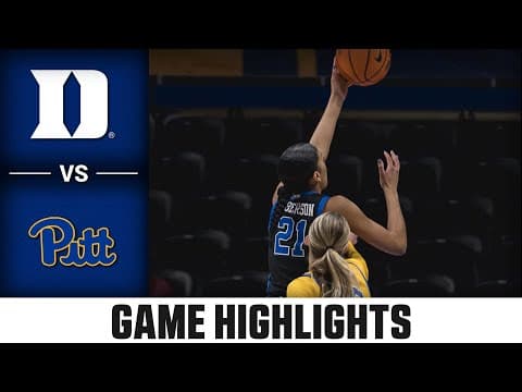 Duke vs. Pitt Game Highlights | 2025-26 ACC Women's Basketball