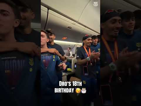 Barcelona celebrated Dro Fernandez’s birthday after winning the Supercopa 🎂🥳 (via @fcbarcelona/TT)