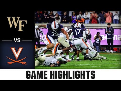Wake Forest vs Virginia Game Highlights | 2025 ACC Football