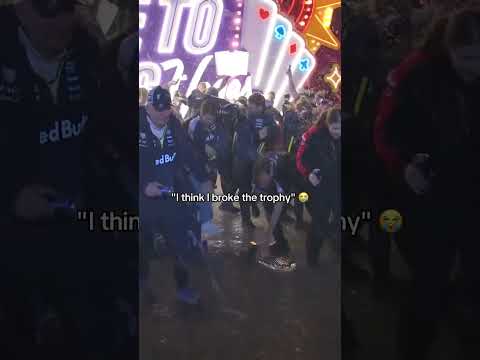 That time Max and GP both stepped on the Vegas trophy by mistake 😂