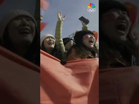 Xu Mengtao scores 112.90 and retains her Olympic gold medal in #FreestyleSkiing Women's Aerials!