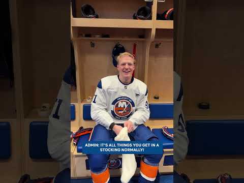 New York Islanders Admins Surprise Emil Heineman with Christmas Stocking