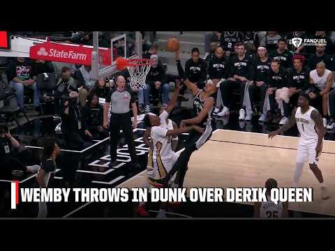 VICTOR WEMBANYAMA WELCOMES DERIK QUEEN TO THE LEAGUE 🤯 | NBA on ESPN