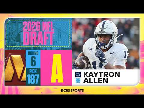 Commanders select Kaytron Allen in Sixth Round, No. 187 overall | 2026 NFL Draft Grades & Reaction