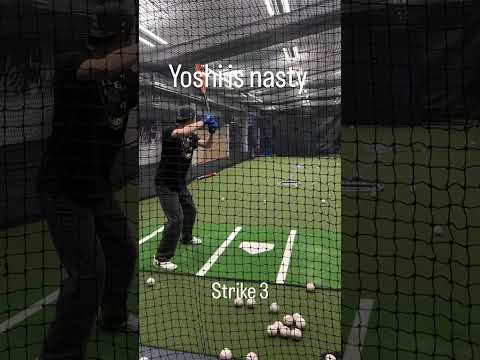 Roki Sasaki struck out against a simulated Yoshinobu Yamamoto in the cages 😭 // 🎥: RokiSasaki/IG