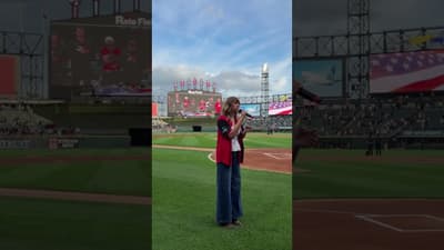Mic drop for @TaylorBickettOfficial's National Anthem performance 🎤 #singing #nationalanthem