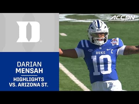 Duke QB Darian Mensah Sun Bowl Highlights vs. Arizona State